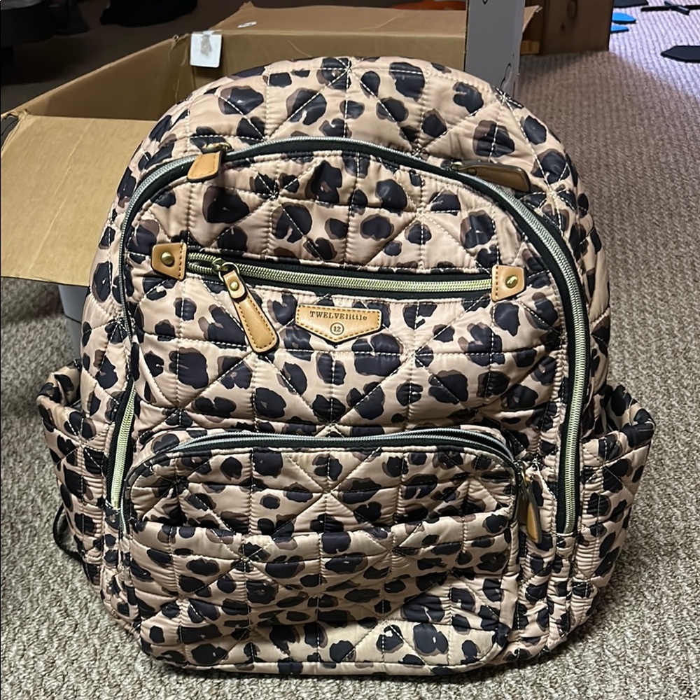 Twelvelittle Leopard Print Backpack diaper bag